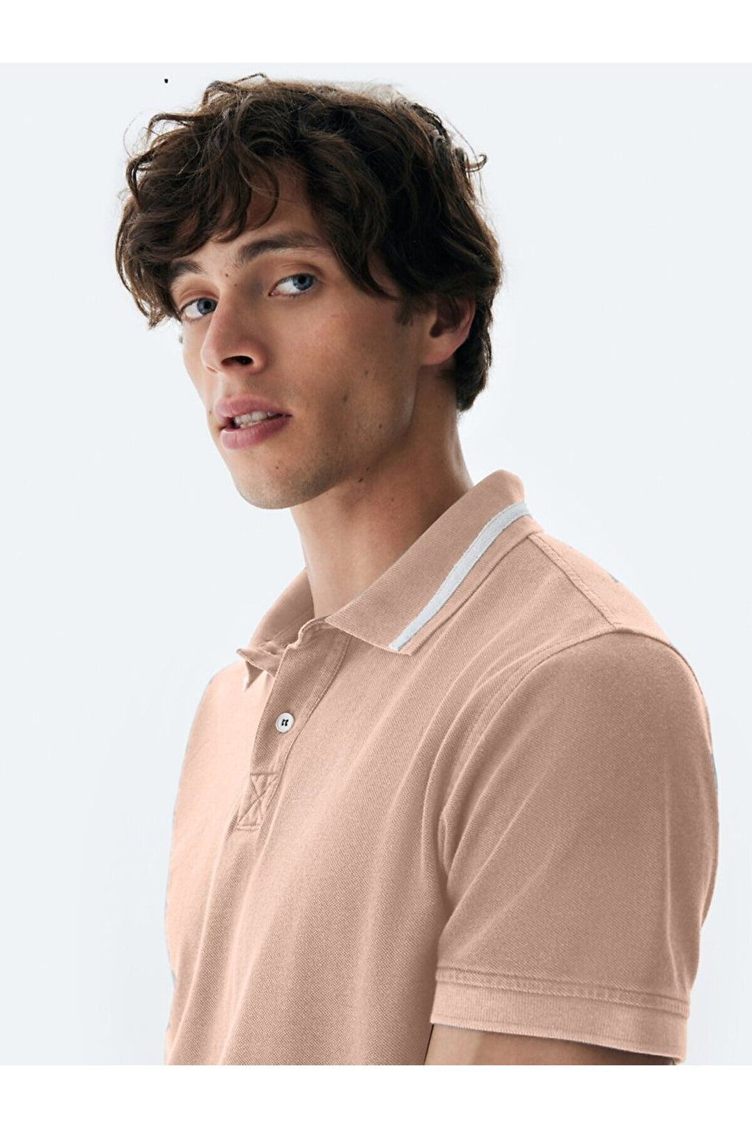 LTB T-shirt rose à col roulé et effet pâle