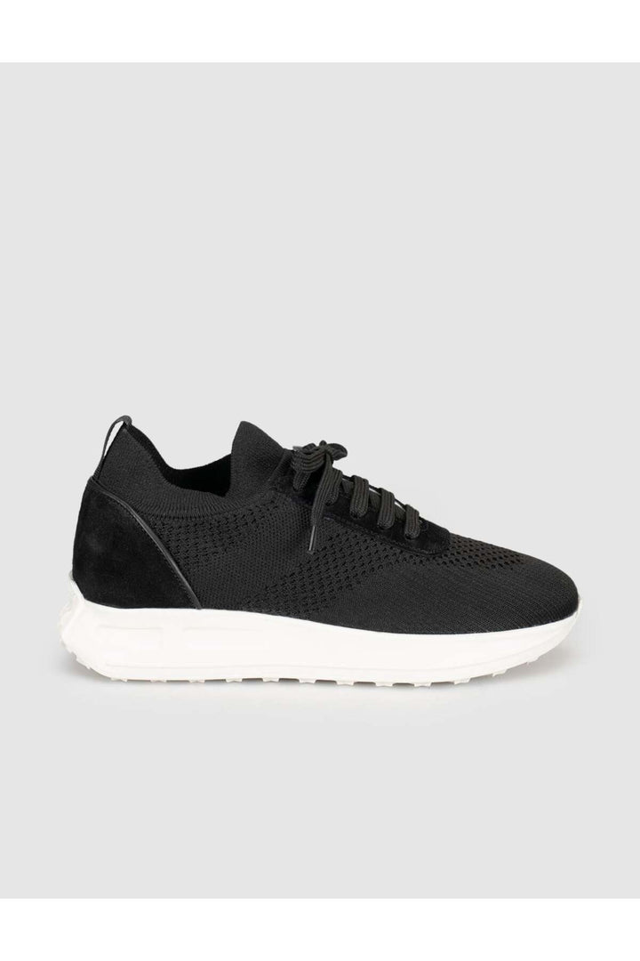 Cabani Shoes Baskets femme en cuir véritable tricot noir - Multicolore