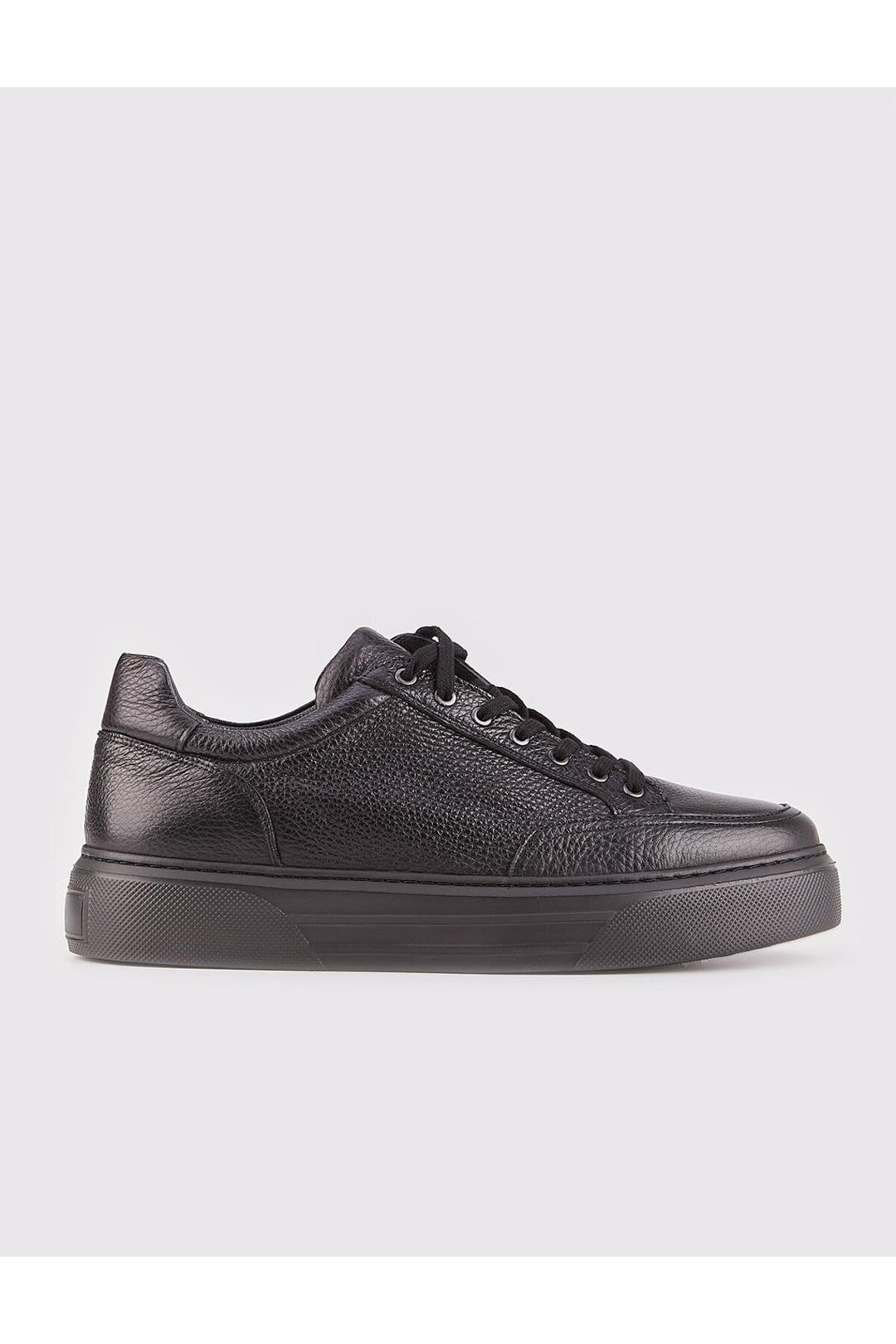 Cabani Shoes Chaussures de sport pour hommes en cuir véritable, noires, à lacets, avec semelle en polyuréthane. - Noir