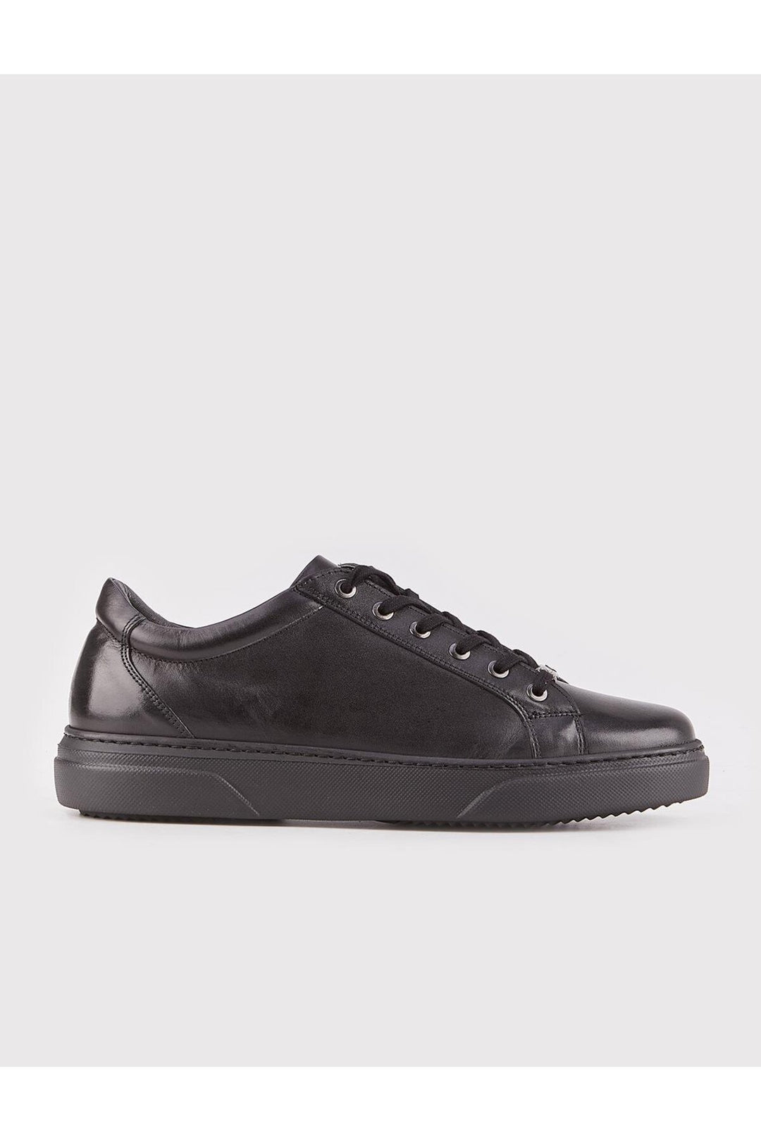 Cabani Shoes Chaussures de sport pour hommes en cuir véritable noires à lacets - Noir