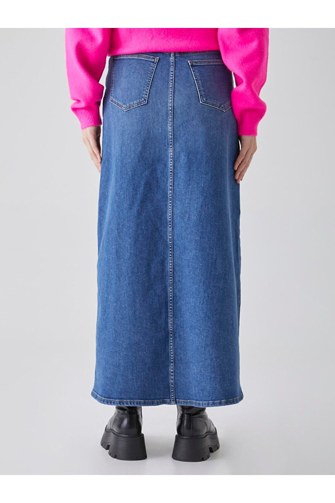 LTB Jupe en jean taille haute longue Mımosa - orta Bleu_54656