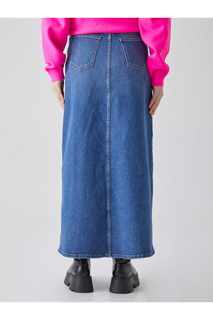 LTB Jupe en jean taille haute longue Mımosa - orta Bleu_54656