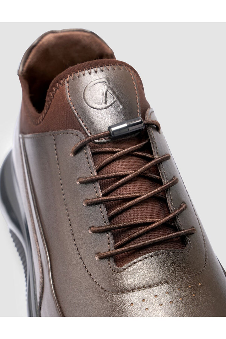 Cabani Shoes Chaussures de ville pour hommes en cuir véritable 100 % marron à lacets - Marron