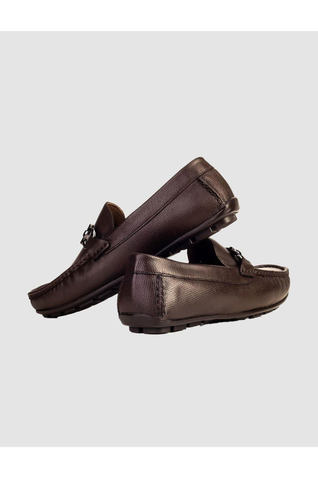 Cabani Shoes Chaussures pour hommes en cuir véritable marron avec détail de boucle. - Marron