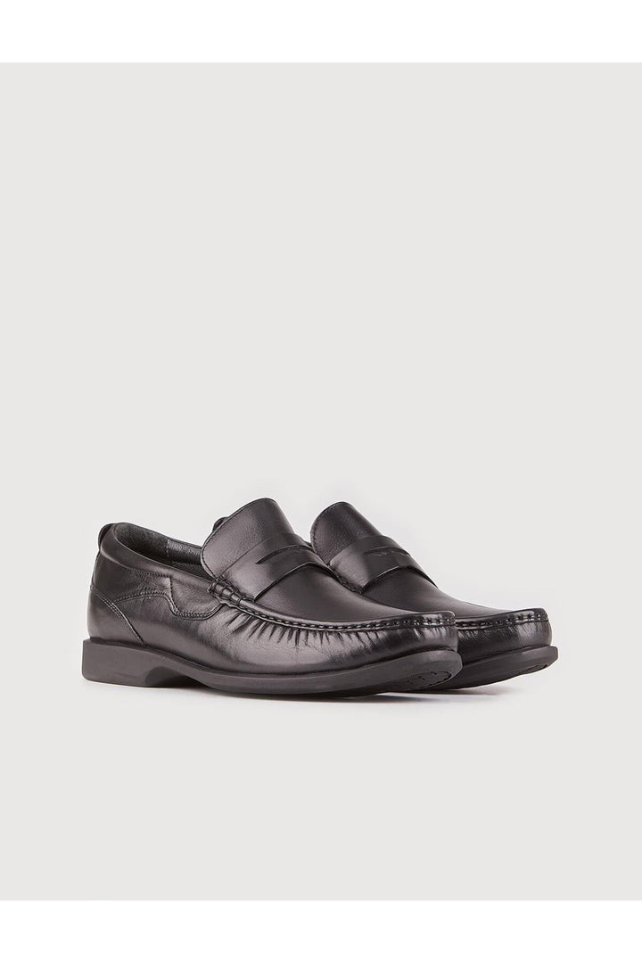 Cabani Shoes Chaussures de ville pour homme en cuir véritable noir aniline avec ceinture - Multicolore