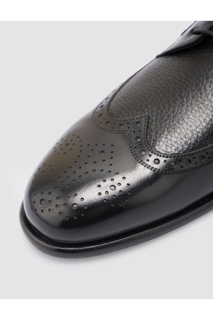 Cabani Shoes Chaussures classiques pour hommes en cuir véritable noir à lacets 100% - Multicolore
