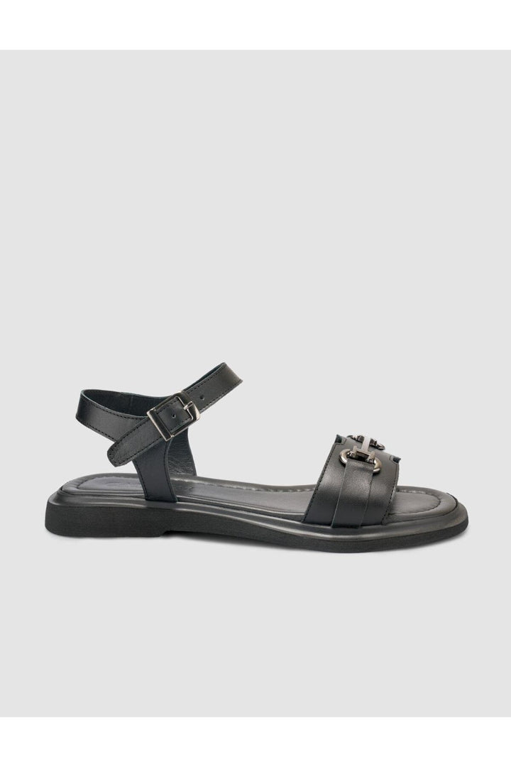 Cabani Shoes %100 Cuir véritable Sandales noires pour femmes - Multicolore