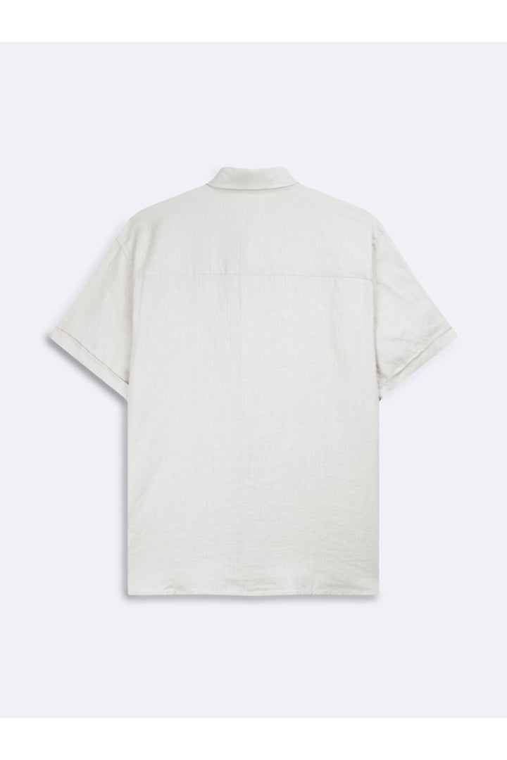 LTB Chemise basique en lin blanche - Blanc
