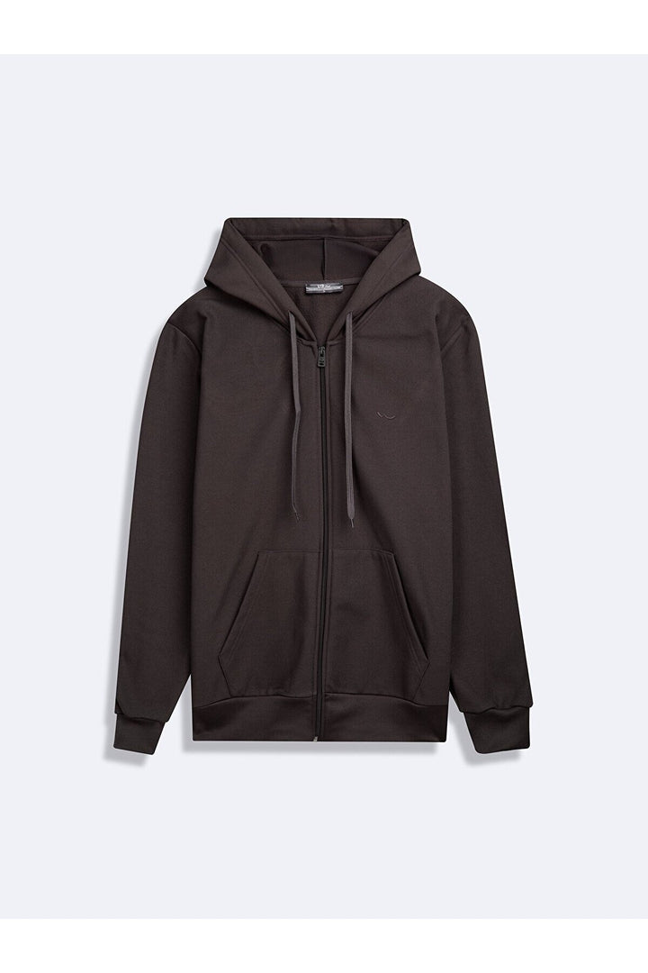 LTB Sweat-shirt anthracite à capuche avec poche zippée