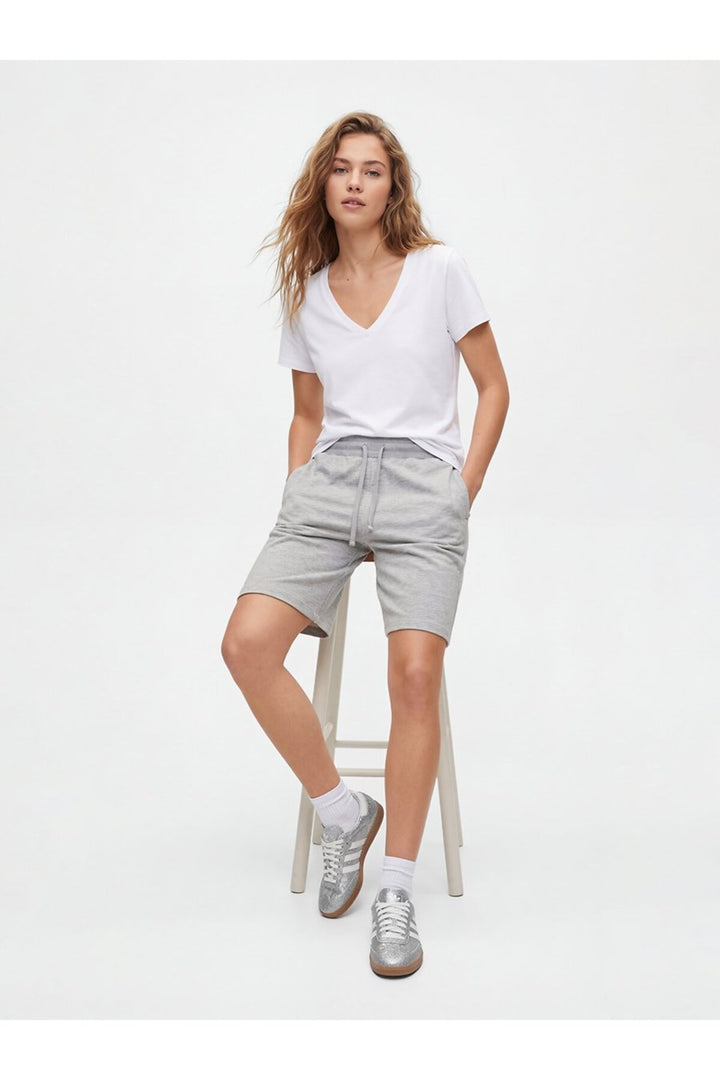 LTB T-shirt blanc à col en V en lycra - Blanc
