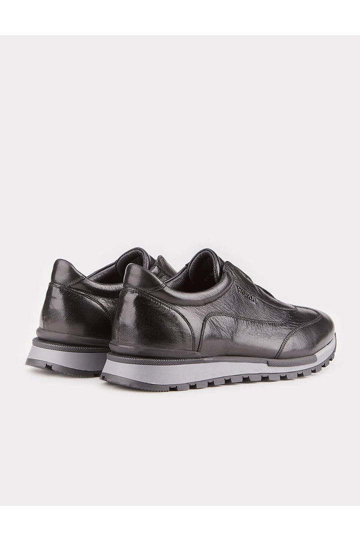 Cabani Shoes Chaussures de sport pour hommes en cuir véritable noir avec semelle thermo. - Noir