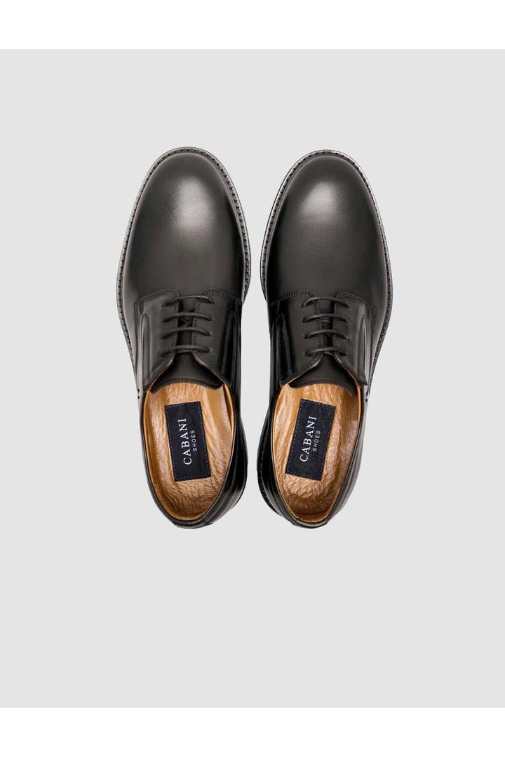 Cabani Shoes Chaussures classiques pour hommes en cuir véritable noir Soft pour la marche. - Noir