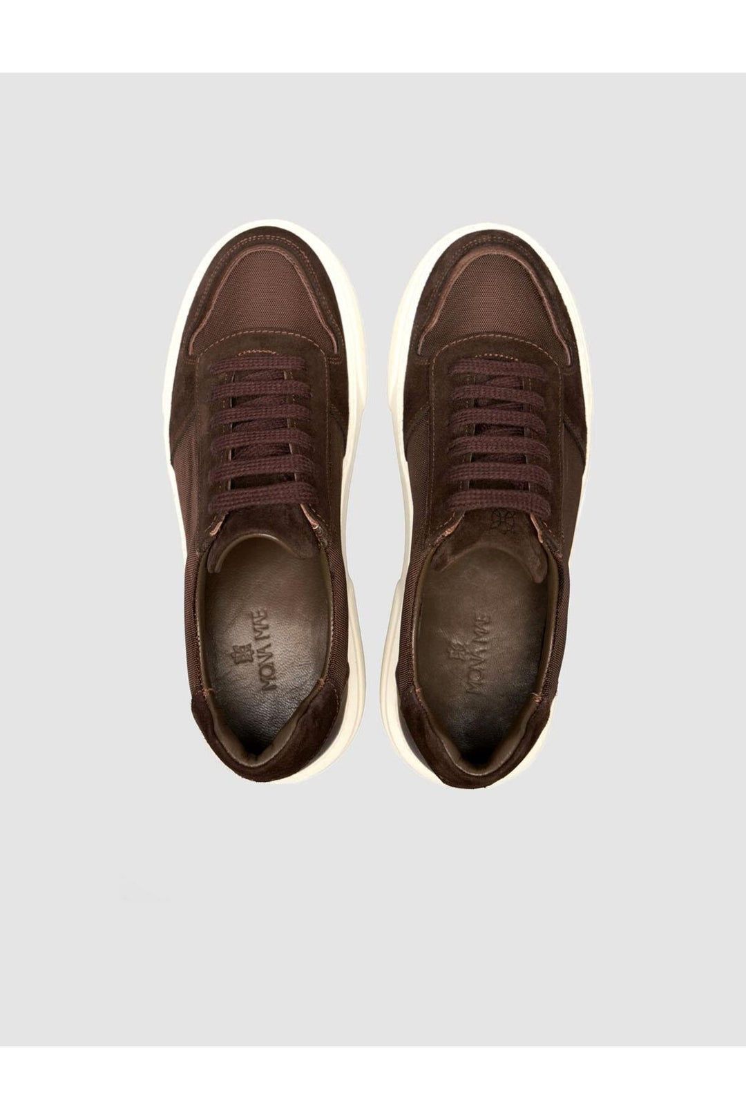 Cabani Shoes Baskets pour femmes en cuir suédé avec design en maille marron - Marron