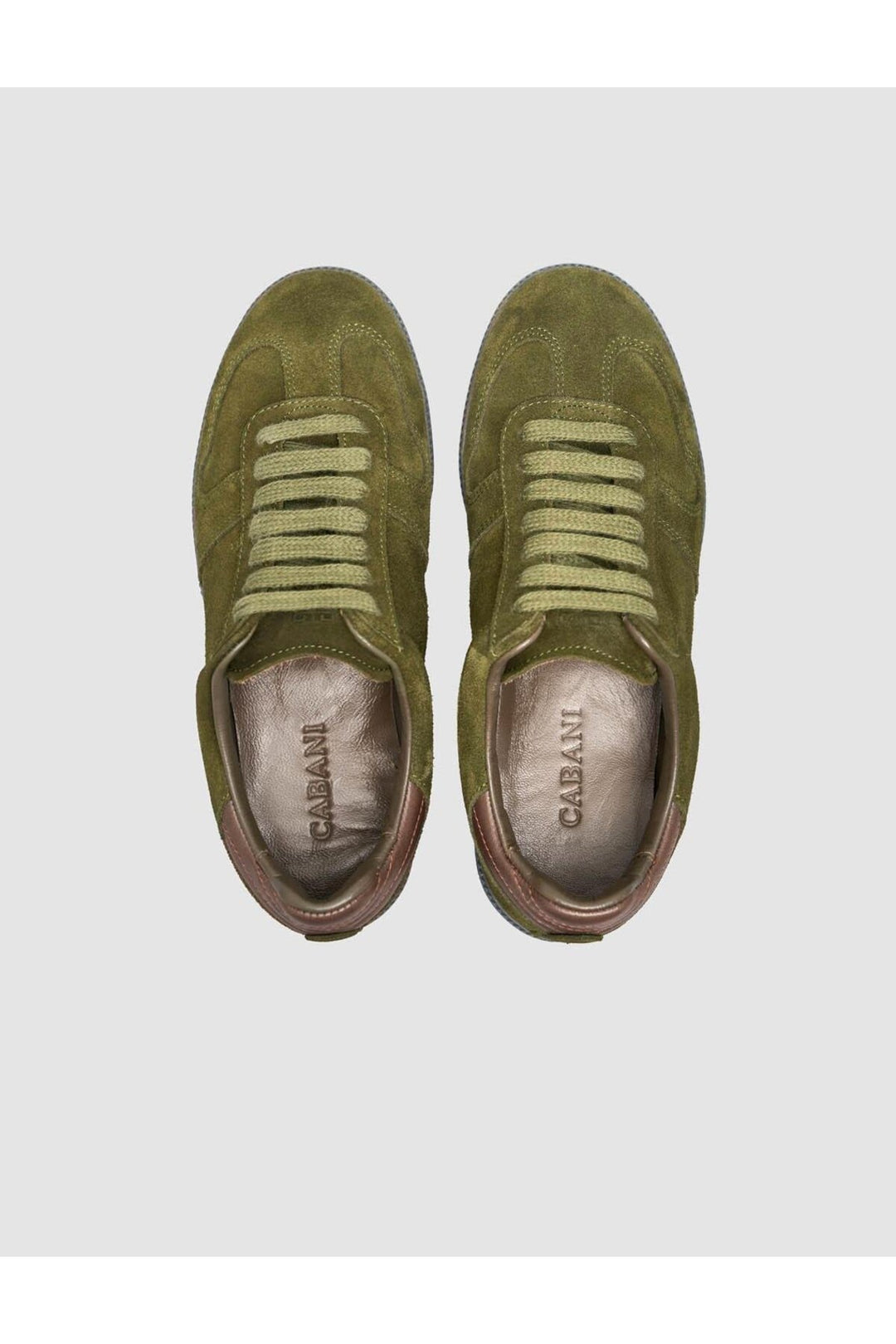 Cabani Shoes %100 Cuir Suédé Authentique Femme Baskets Kaki - Kaki