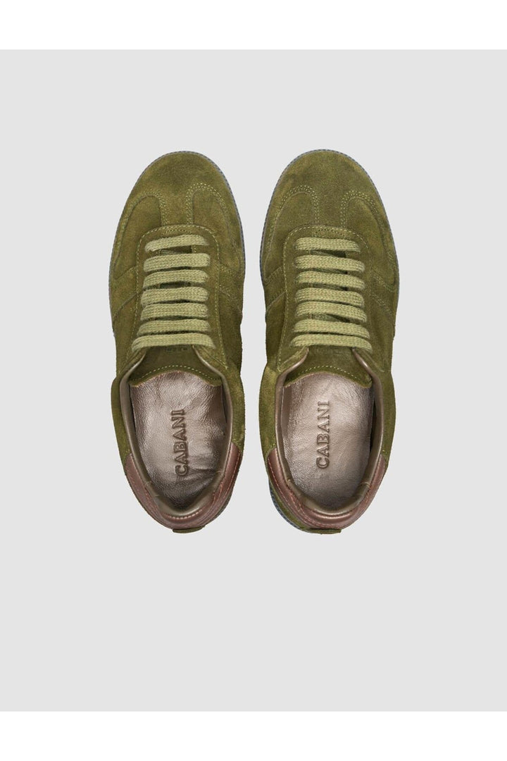 Cabani Shoes %100 Cuir Suédé Authentique Femme Baskets Kaki - Kaki