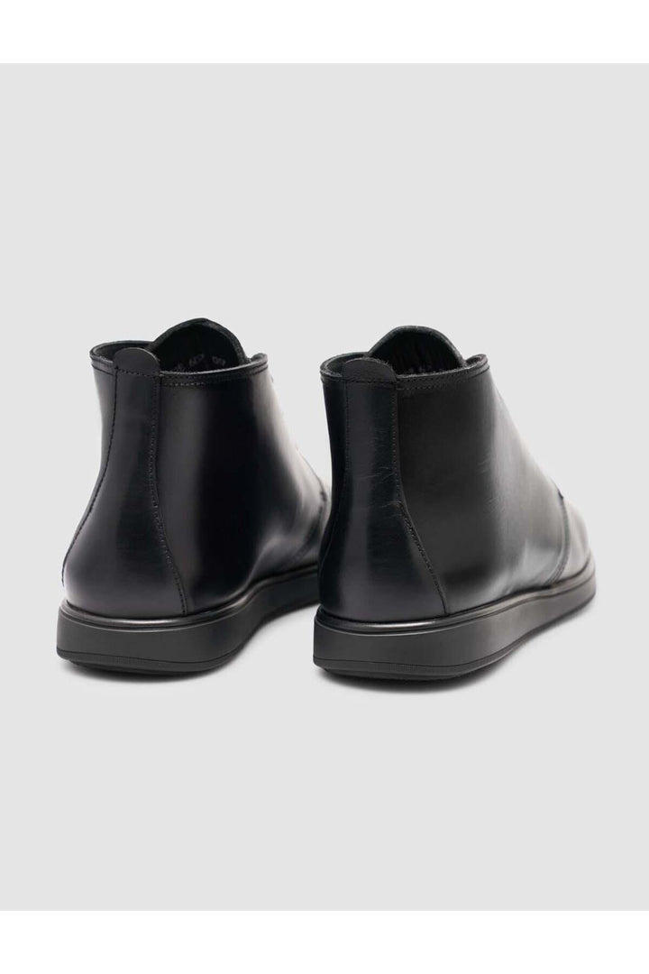 Cabani Shoes Bottines d'hiver pour hommes en cuir véritable noires à lacets - Multicolore