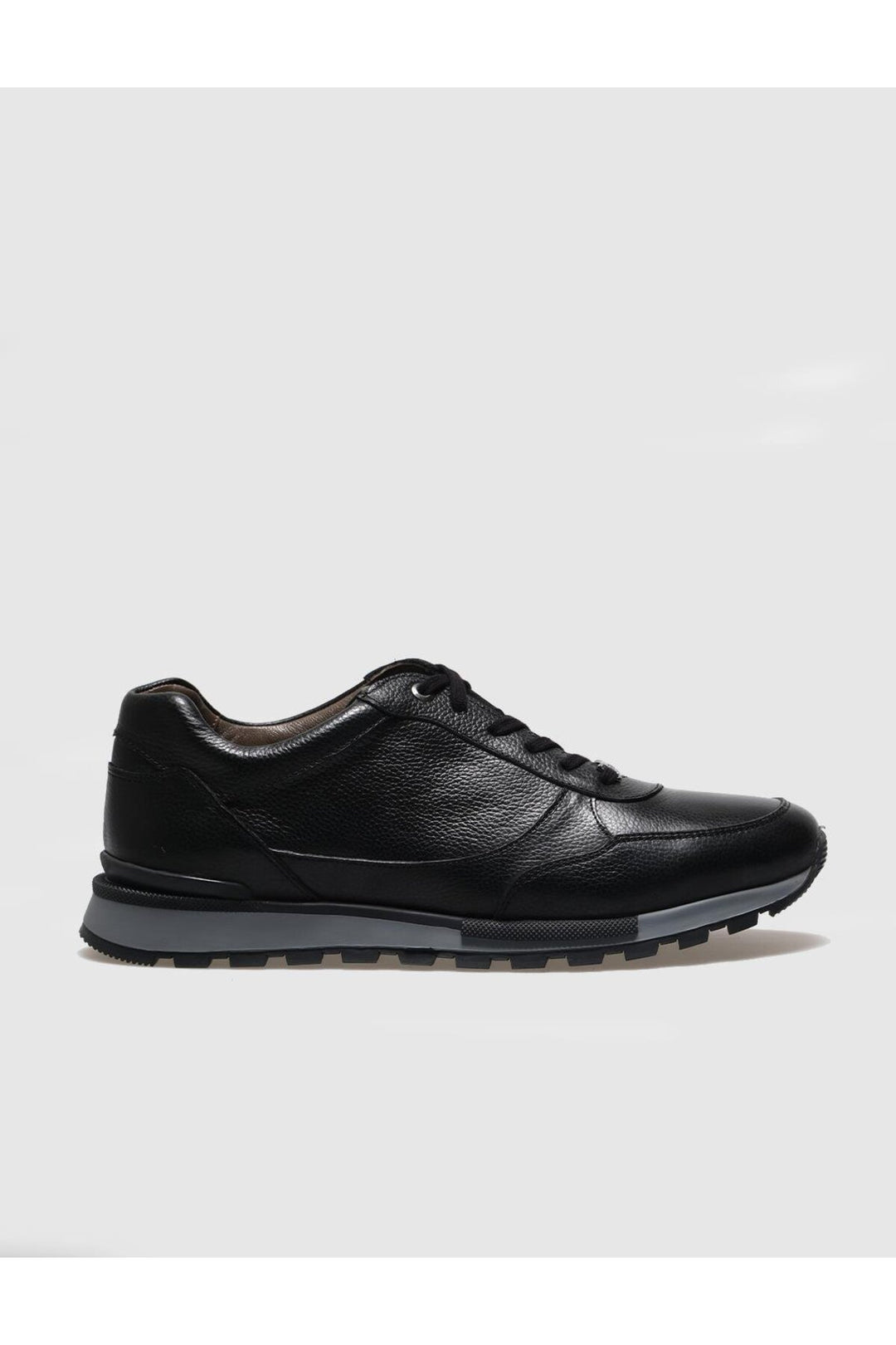 Cabani Shoes Chaussures de sport pour hommes en cuir véritable noires à lacets - Noir