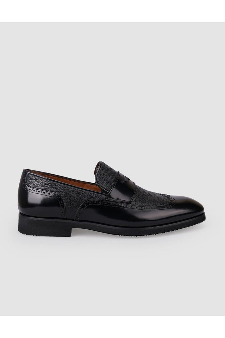 Cabani Shoes Chaussures classiques pour hommes en cuir véritable noir à ouverture 100% - Multicolore