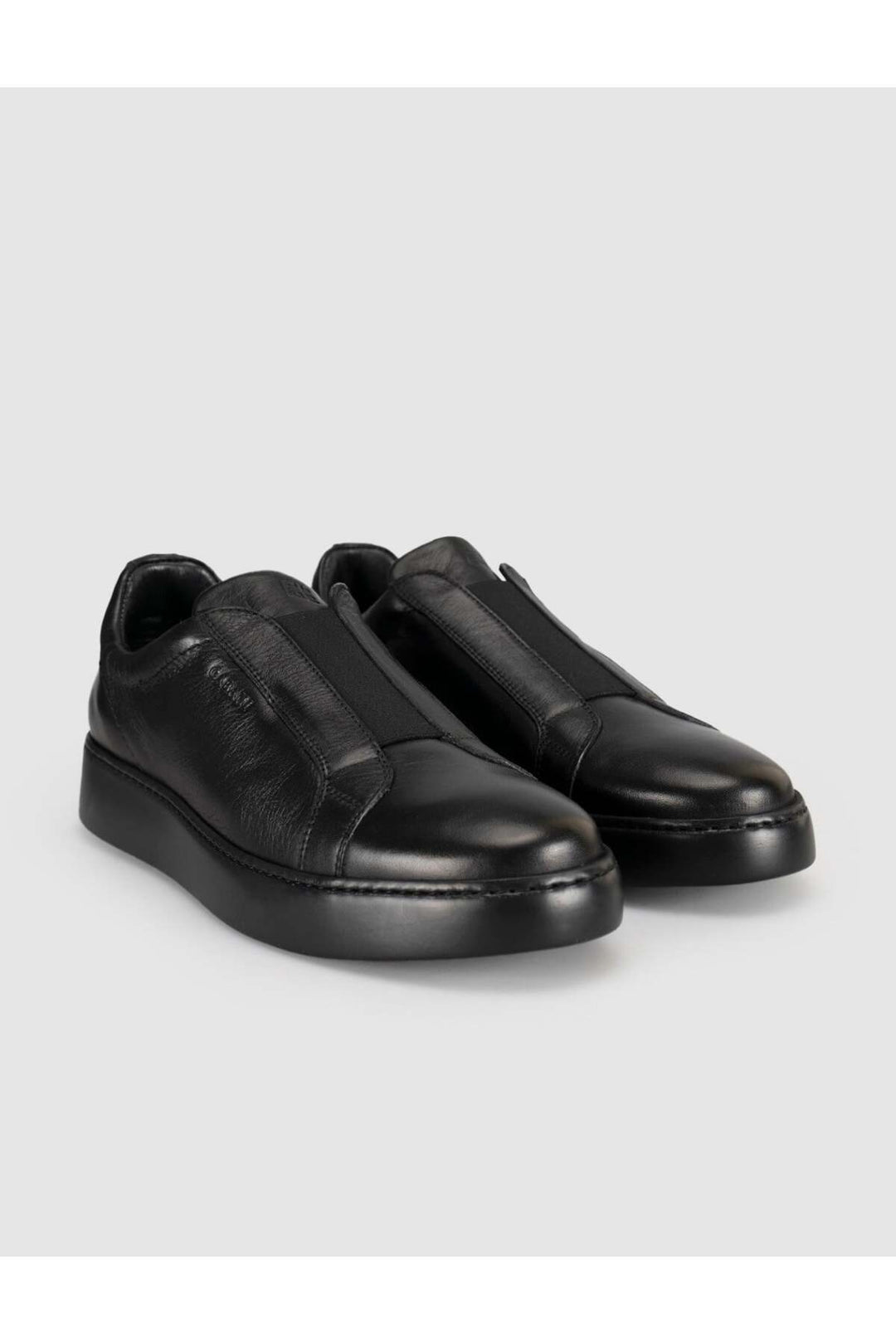 Cabani Shoes Baskets décontractées pour hommes en cuir véritable noir - Multicolore