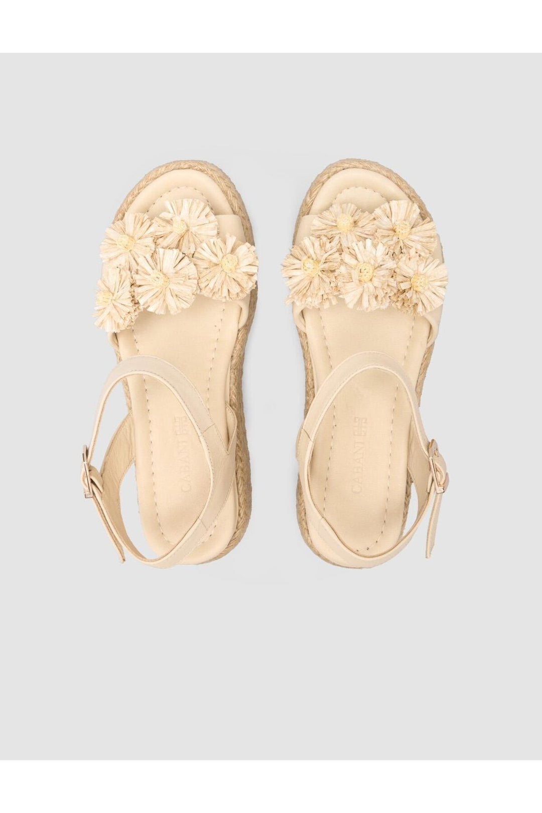Cabani Shoes Sandales pour femmes en cuir véritable beige 100% - Beige