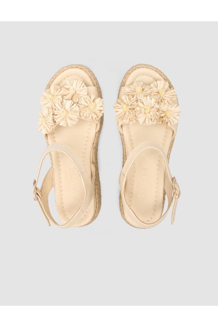 Cabani Shoes Sandales pour femmes en cuir véritable beige 100% - Beige