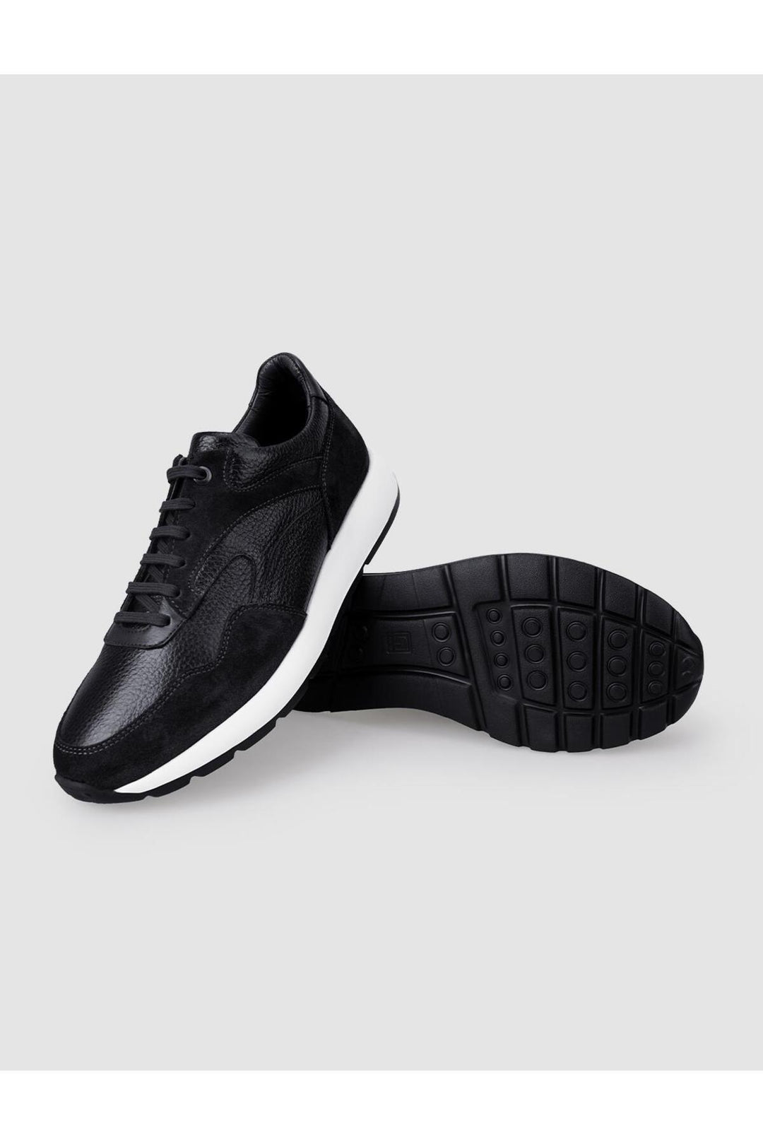 Cabani Shoes Aspen %100 Cuir Véritable Chaussures de Sport Noires pour Hommes - Noir