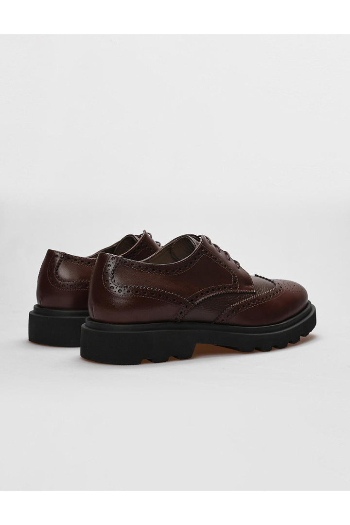 Cabani Shoes Chaussures de ville pour hommes en cuir véritable marron à lacets - Marron