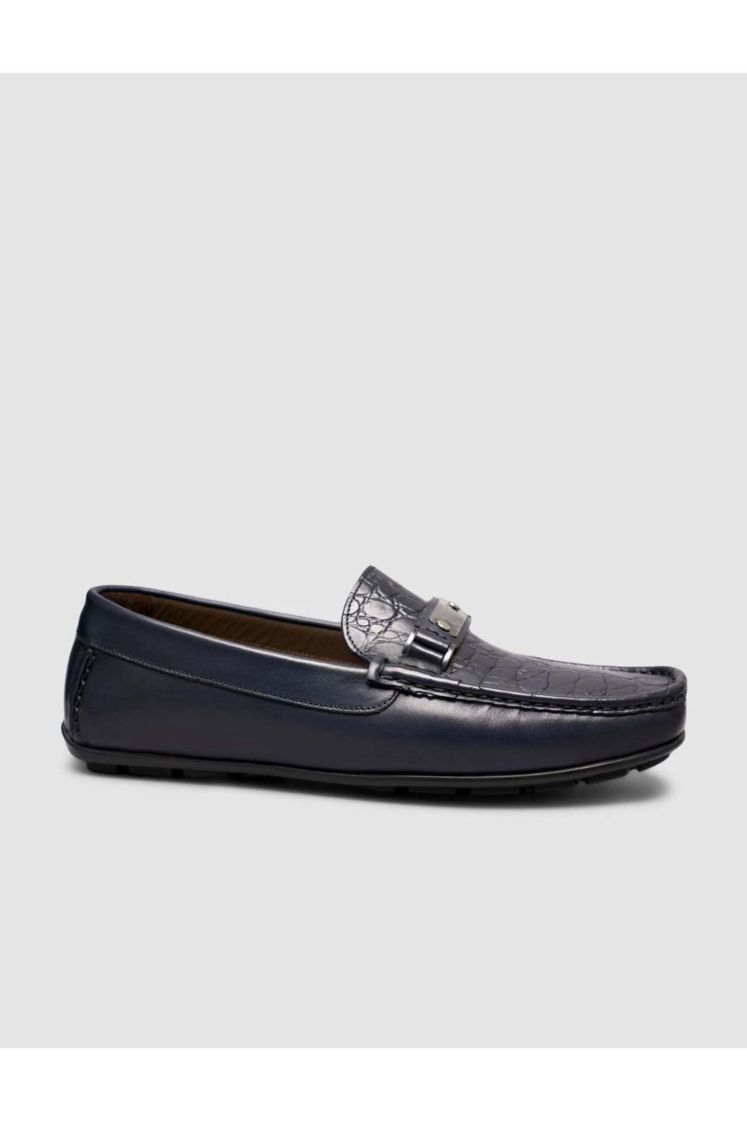 Cabani Shoes Chaussures Loafer pour hommes en cuir véritable avec semelle en caoutchouc Bleu marine - Bleu marine