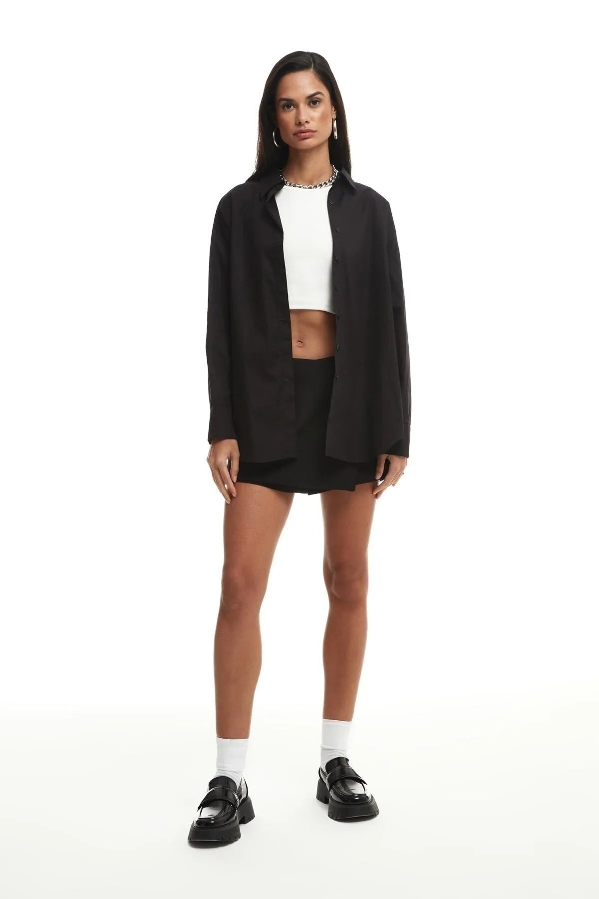 quzu chemise surdimensionnée - noir