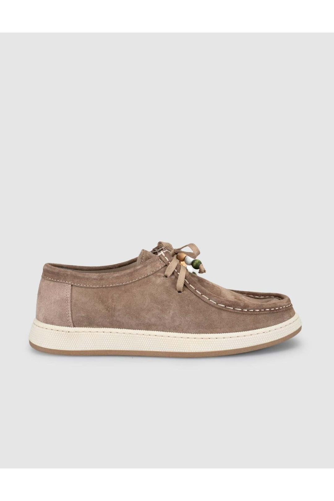 Cabani Shoes Chaussures de ville pour femmes en cuir véritable suédé beige à lacets. - Marron