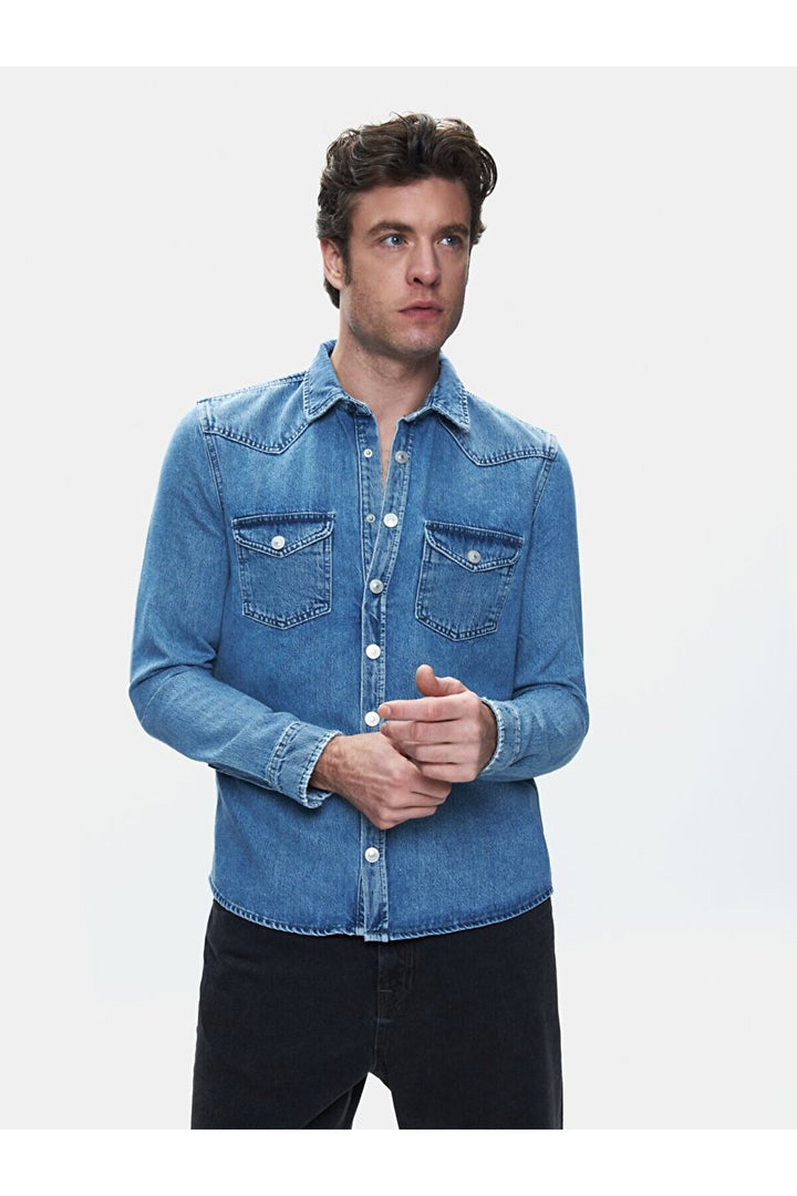 LTB Chemise en jean coupe slim Rohan - karişik_55863