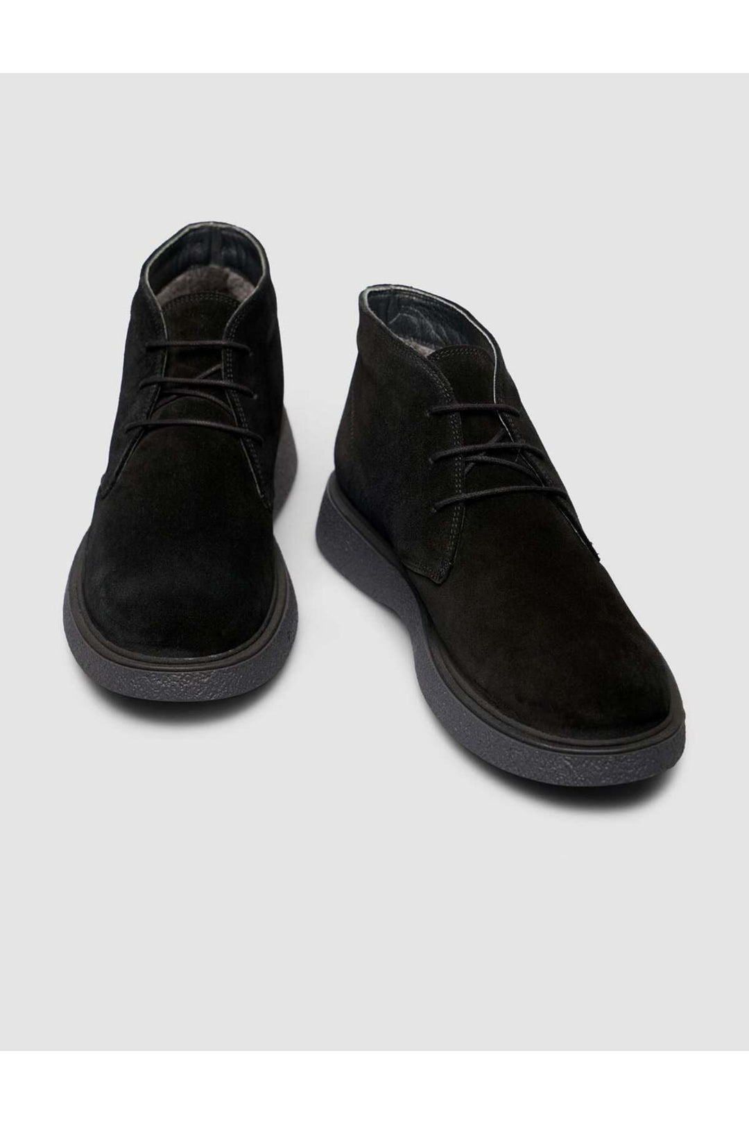 Cabani Shoes Bottines quotidiennes en cuir véritable suédé noir à lacets - Multicolore