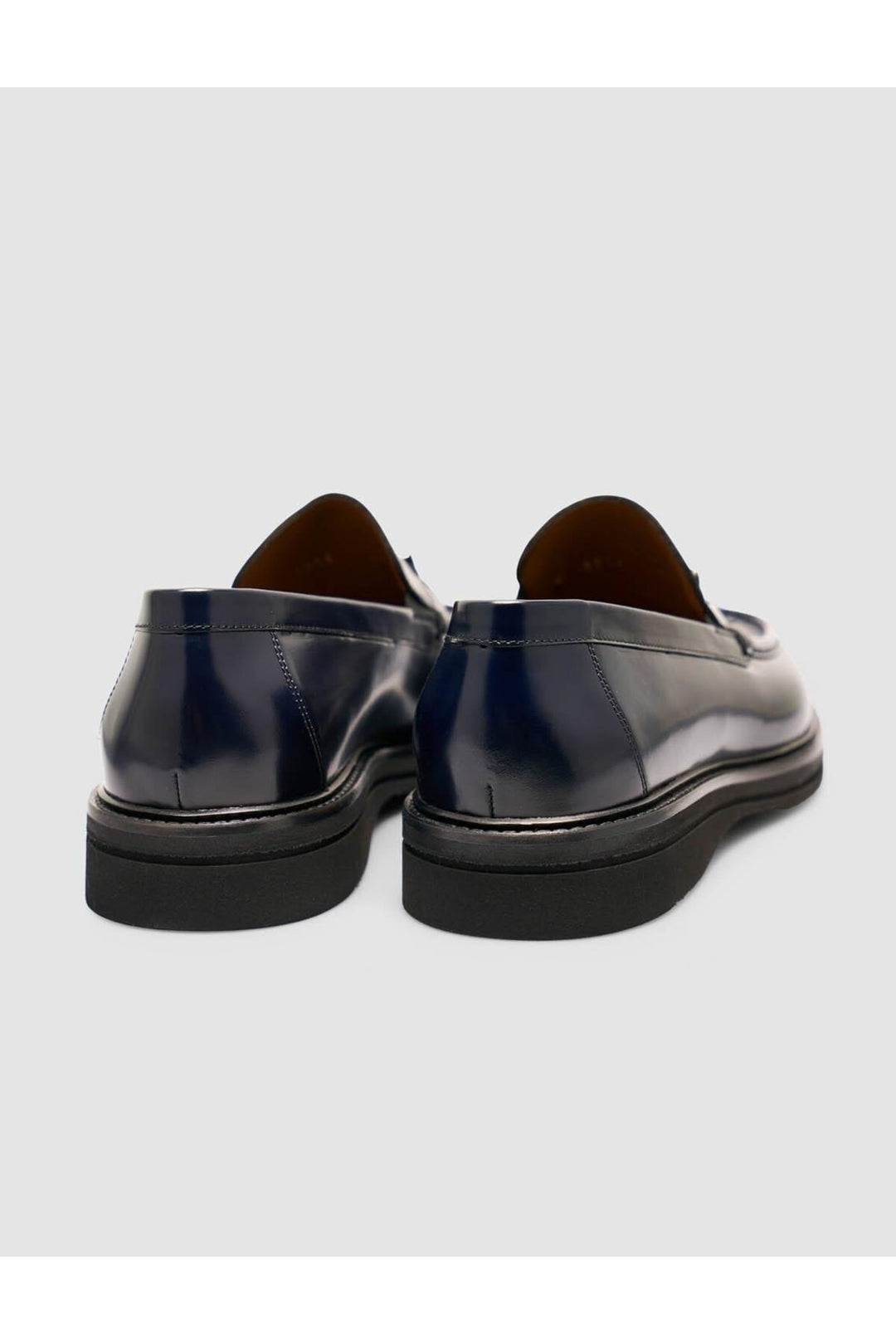 Cabani Shoes Mocassin pour homme en cuir véritable bleu marine à boucle en métal - Bleu marine
