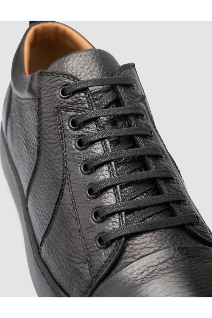 Cabani Shoes %100 Cuir véritable Chaussures de sport pour hommes noires - Noir