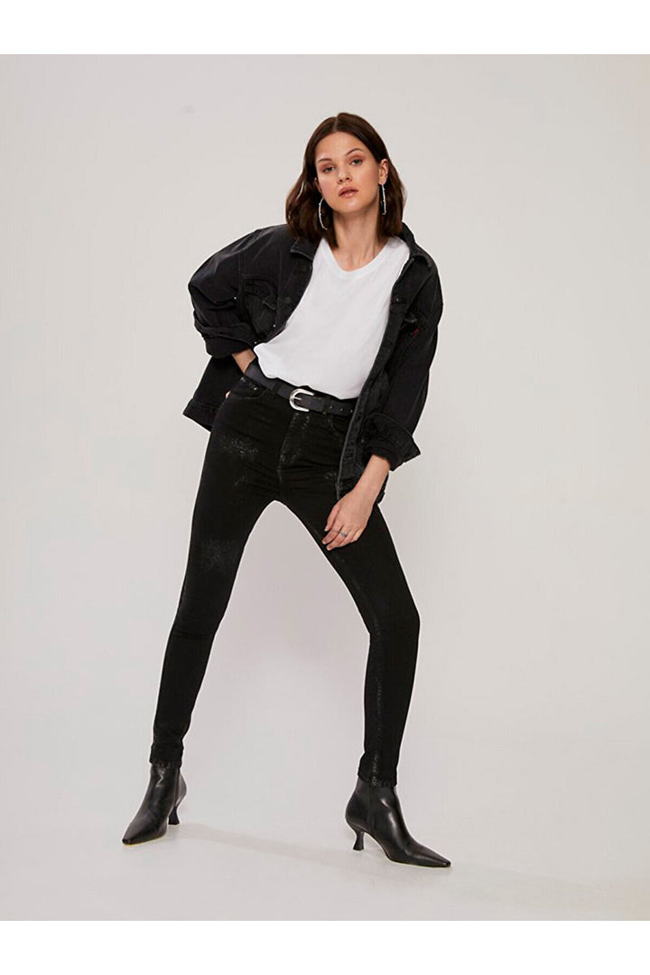 LTB Jean pantalon taille haute à jambes larges Marcella - Noir_