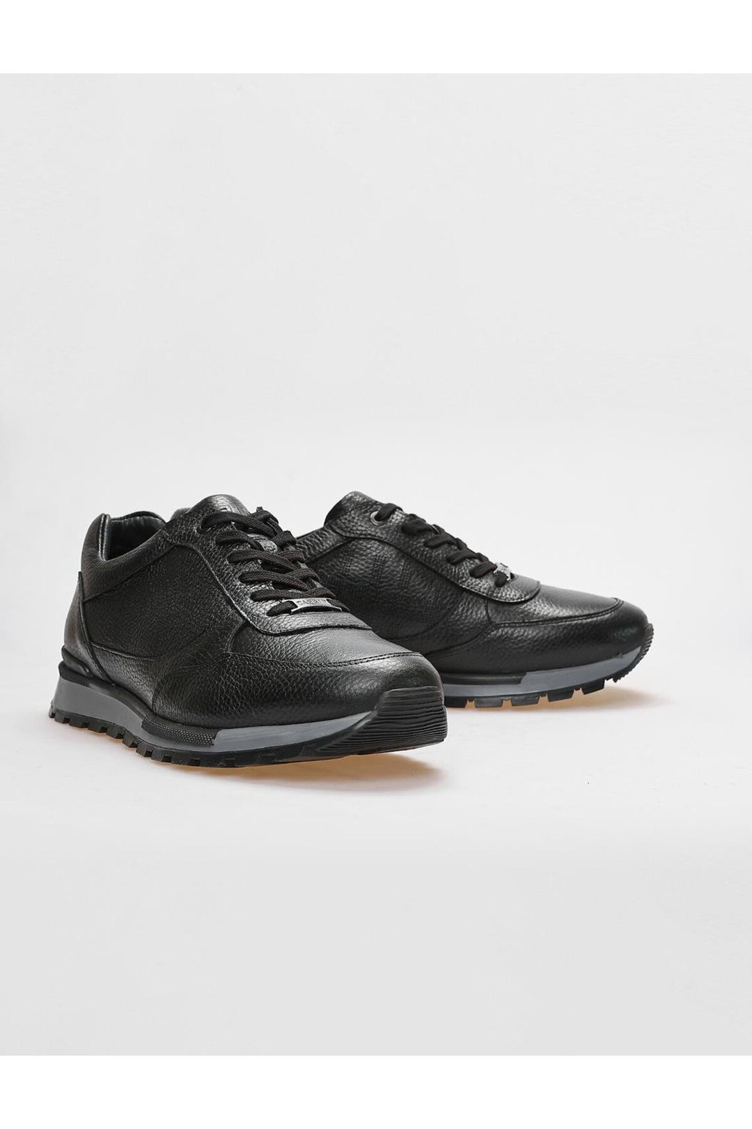 Cabani Shoes Chaussures de sport pour hommes en cuir véritable avec fourrure noire - Noir