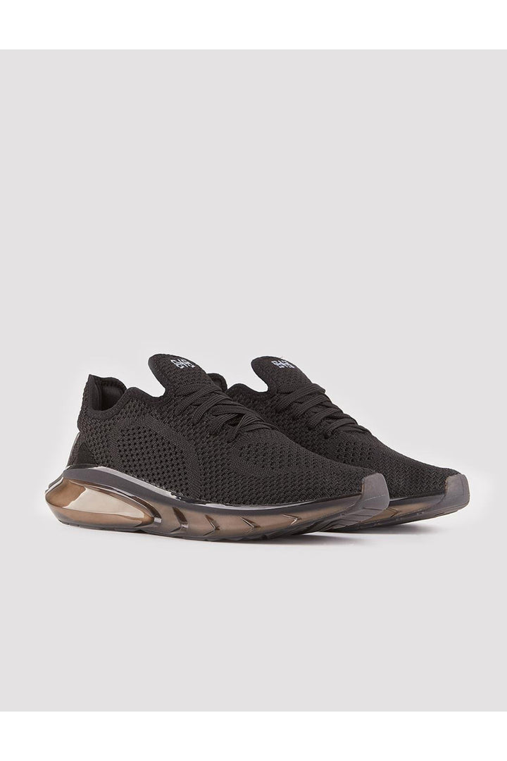Cabani Shoes Chaussures de sport en tricot noir pour homme avec lacets - Noir