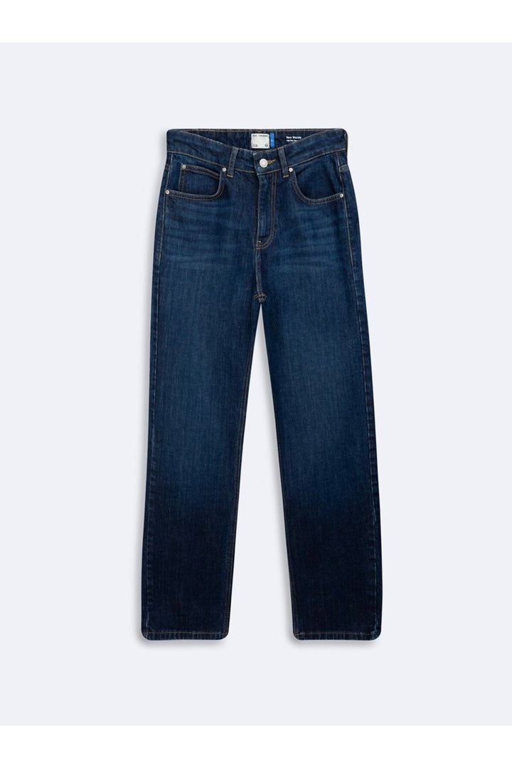 LTB Nouveau pantalon en jean droit à coupe décontractée Mid Indigo Wanda - Bleu