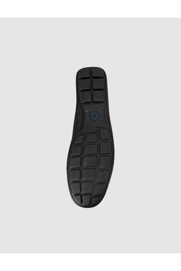 Cabani Shoes Mocassin conducteur pour homme en cuir bleu marine à motifs - Bleu marine