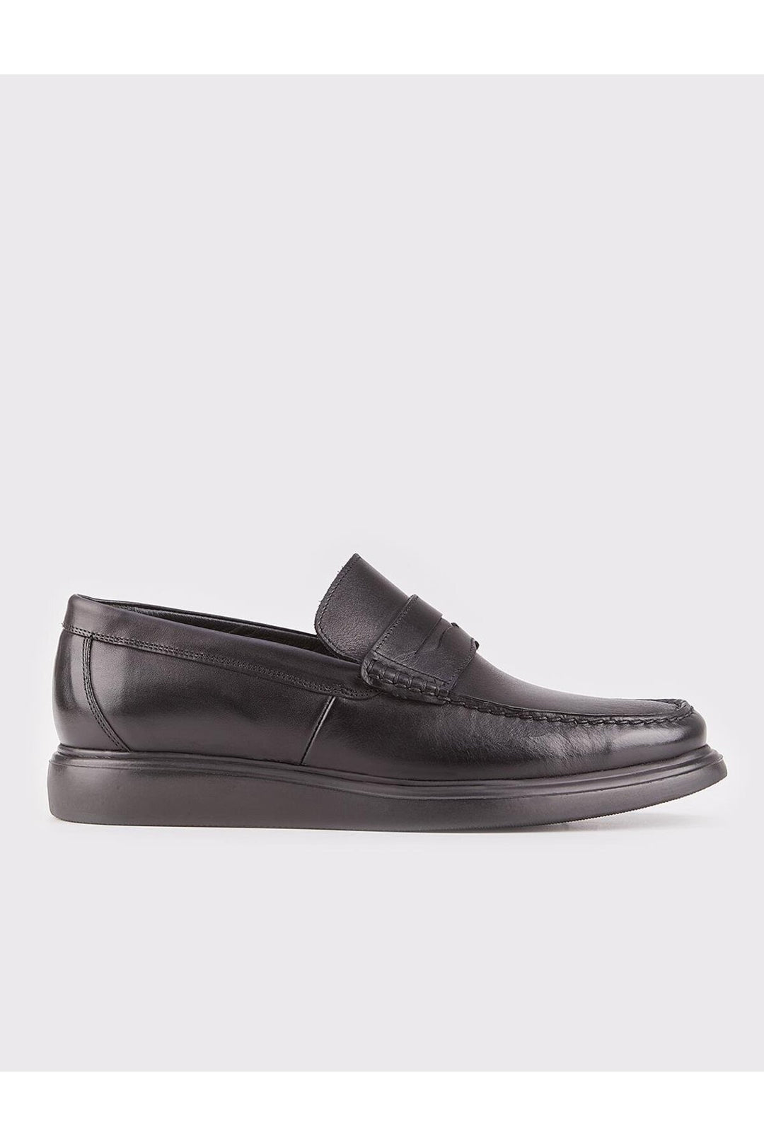 Cabani Shoes Chaussures Loafer pour hommes en cuir véritable avec ceinture noire. - Noir