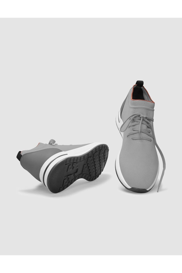 Cabani Shoes Chaussures de sport pour hommes en tricot gris avec lacets - Gris