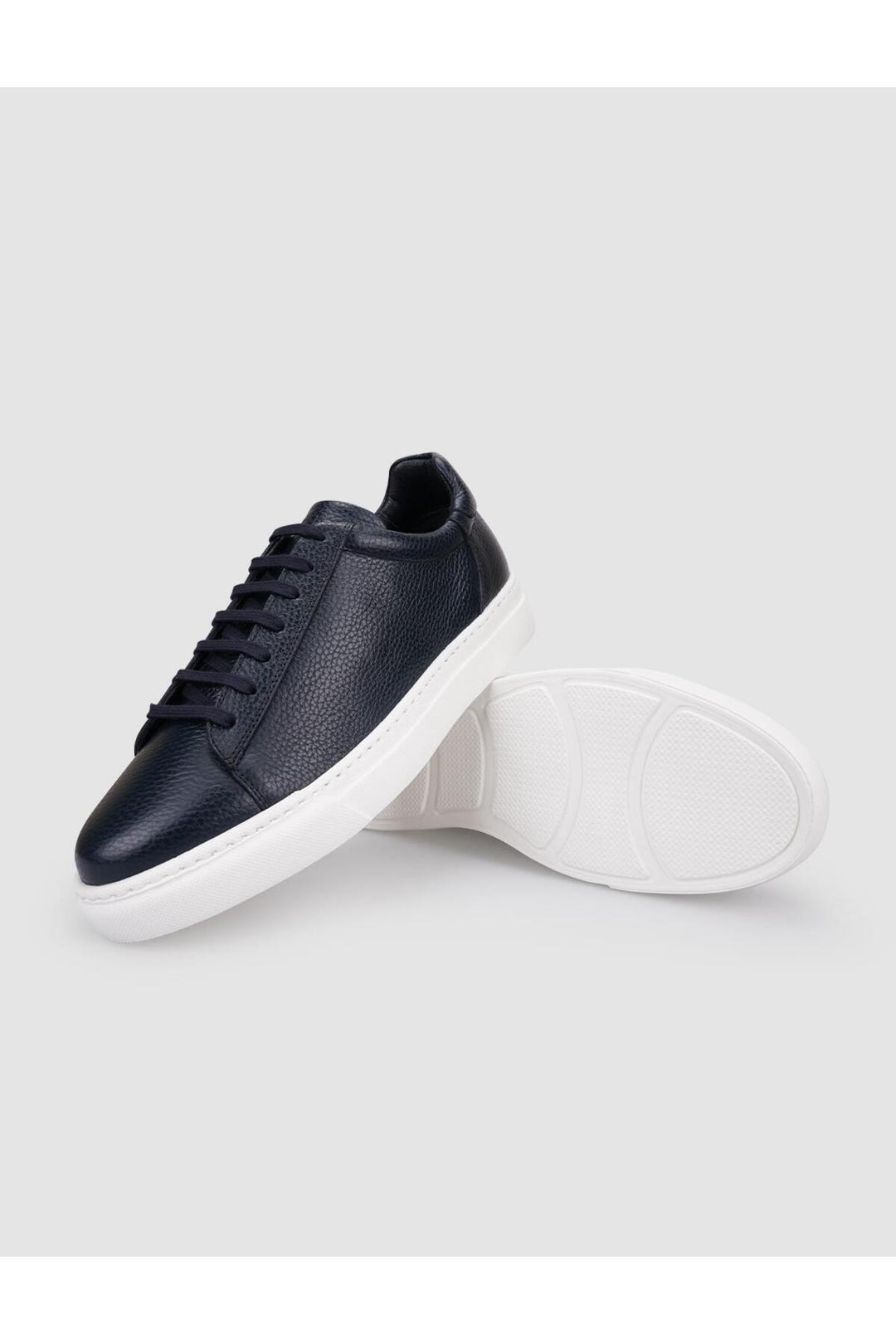 Cabani Shoes Sassari %100 Cuir Véritable Bleu marine Chaussures de Sport pour Homme à Lacets - Bleu marine