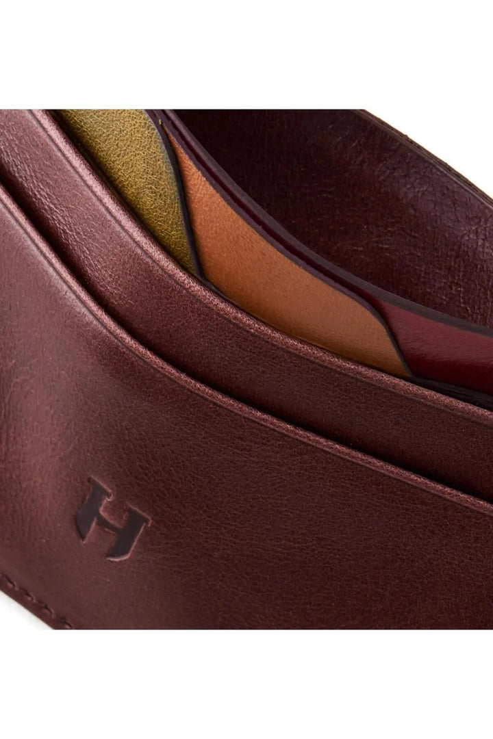 Helmbrook Porte-cartes mince en cuir véritable pour homme avec protection RFID Elton Coffee Plus
