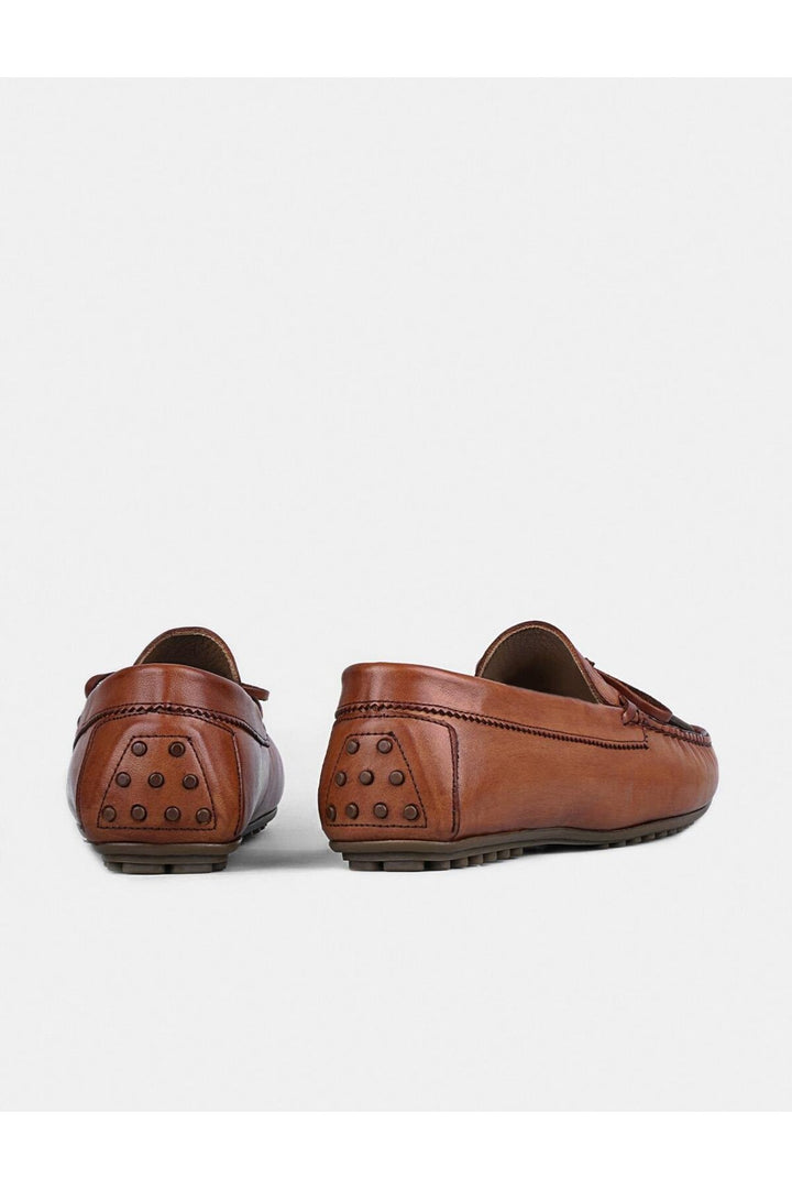 Cabani Shoes Chaussures Loafer en Cuir Véritable pour Homme en Cognac - Multicolore