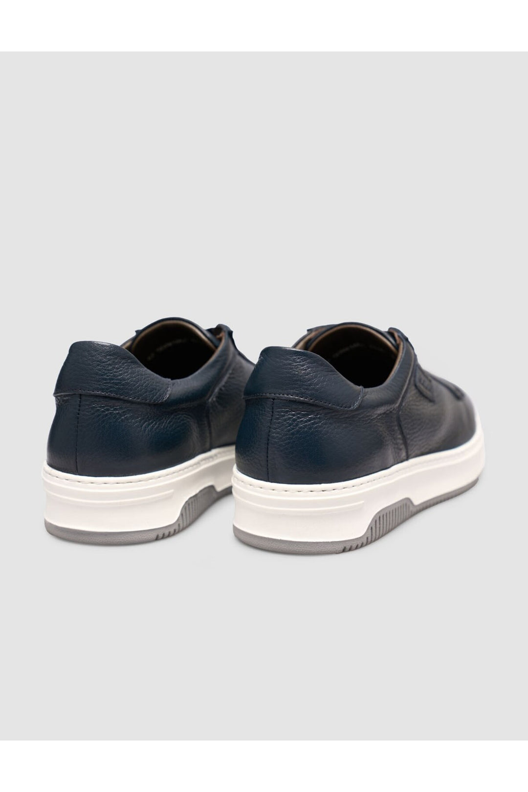 Cabani Shoes Chaussures de sport pour hommes en cuir véritable bleu marine à lacets. - Bleu marine