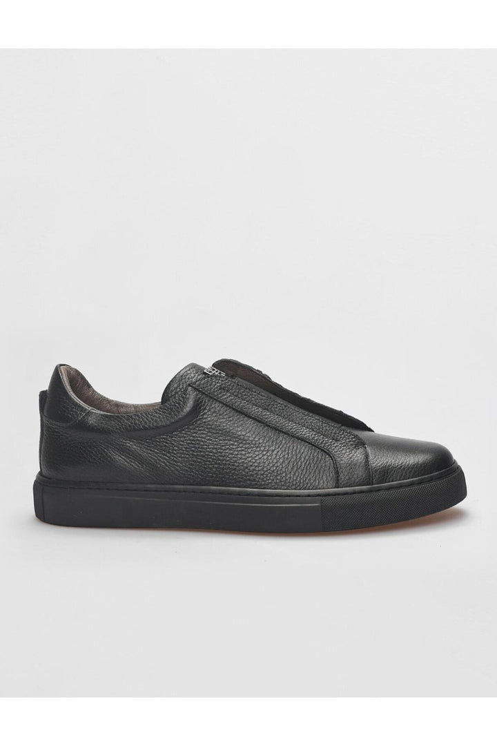 Cabani Shoes Chaussures de sport pour hommes en cuir véritable noir à lacets. - Noir
