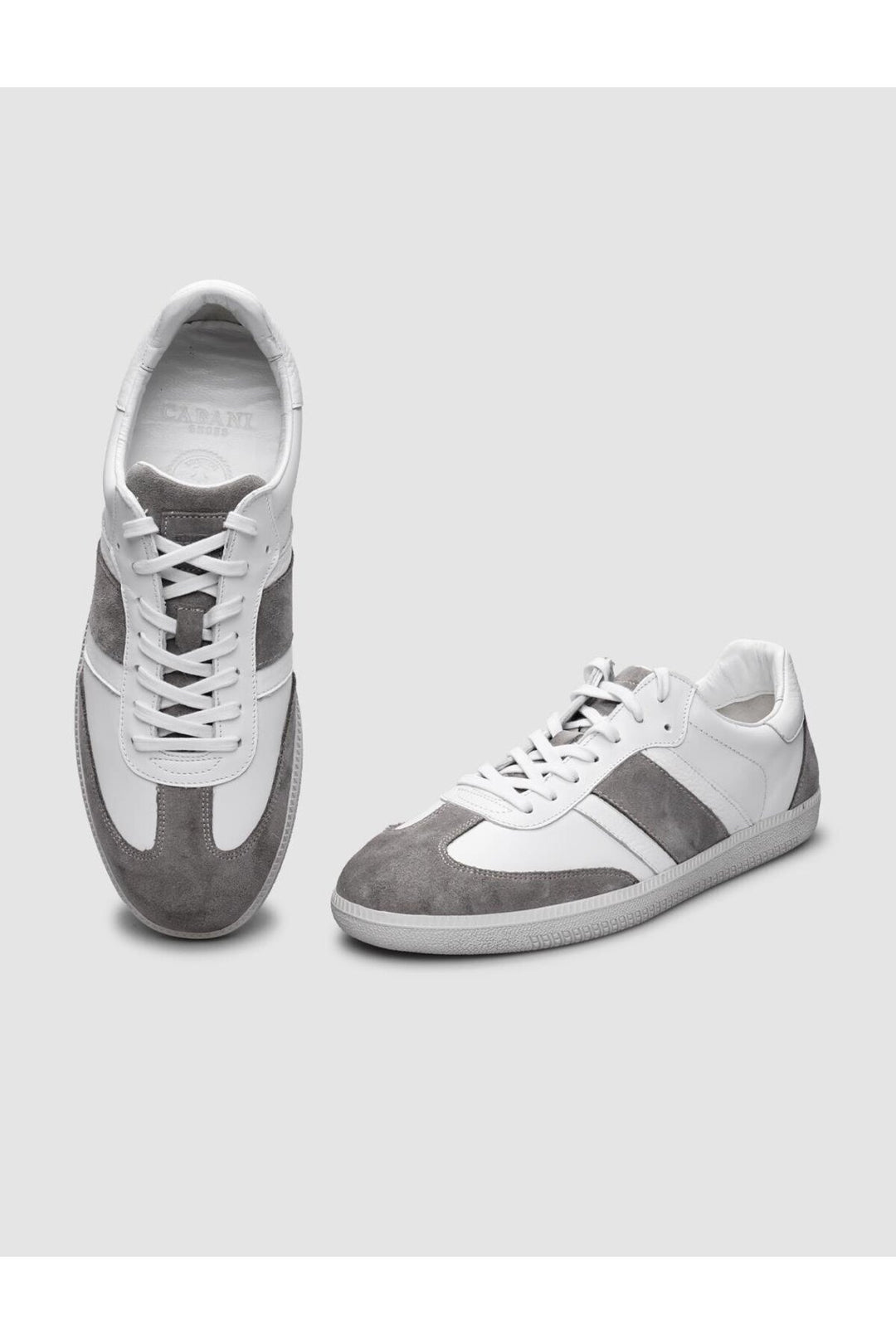 Cabani Shoes %100 Cuir véritable Baskets blanches à lacets pour hommes - Blanc
