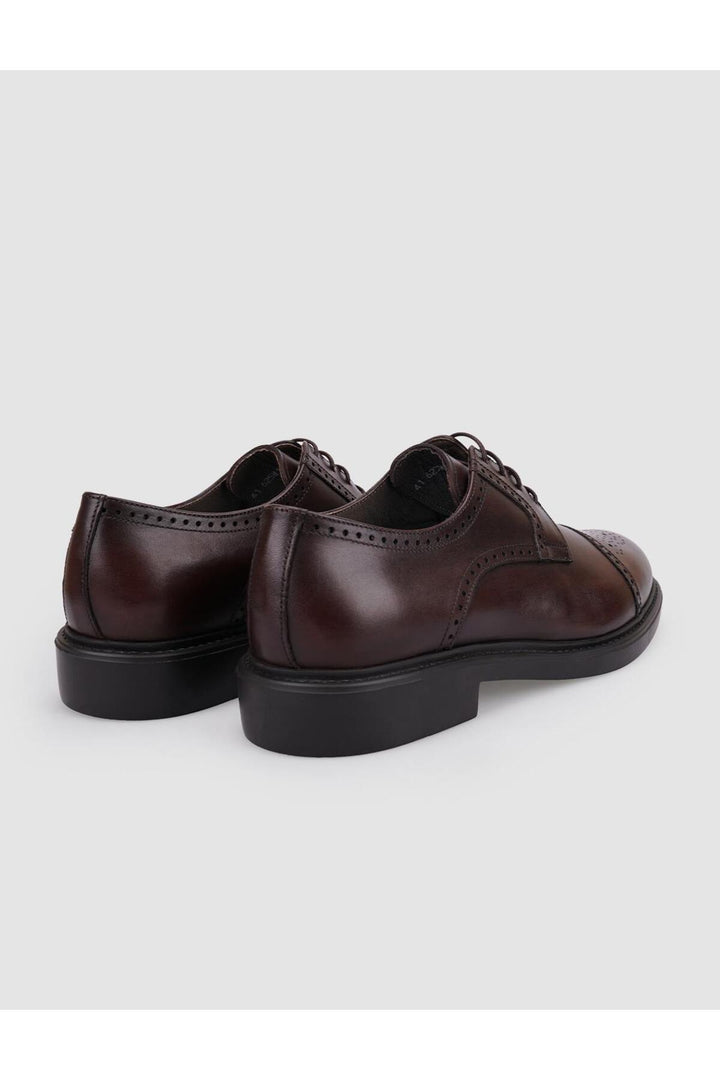 Cabani Shoes Chaussures de ville pour hommes en cuir véritable 100 % marron à lacets - Marron