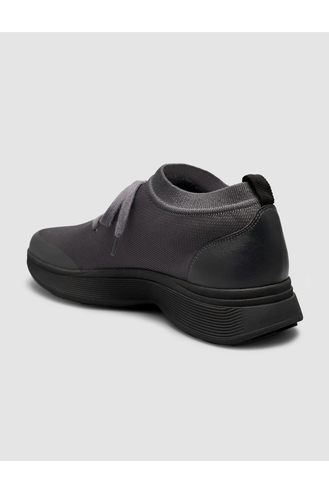 Cabani Shoes Sneakers pour hommes en tricot et en cuir de veau véritable gris foncé - Multicolore