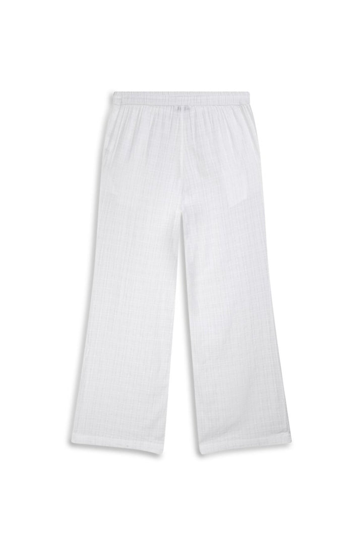 LTB Pantalon blanc à taille élastique en tissu Sile - Blanc